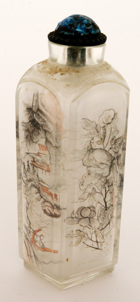 A late 19th Century Chinese rock crystal inside painted,