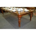 A Victorian style mahogany draw leaf dining table,