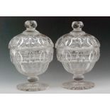 A pair of early 19th Century Regency pedestal bowl and covers,
