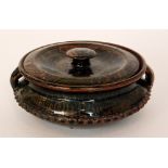 A Peter Gboko for Abuja studio pottery stoneware casserole dish and cover glazed in a tonal and
