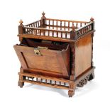 A Victorian figured walnut music Canterbury,