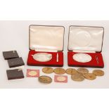 A cased silver Centenary picture medal to commemorate Winston Spencer Churchill and an identical