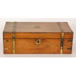 A 19th Century walnut brass bound writing box,