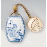 A, early 19th Century Hirado porcelian single cased inro,