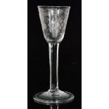 An 18th Century drinking glass circa 1740,