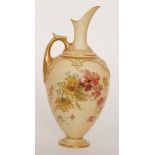 A late 19th Century Royal Worcester shape 1745 pedestal jug each decorated with sprays of flowers