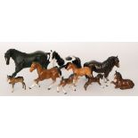 Five assorted Beswick horse to include a Black Beauty and a Pinto pony together with four assorted