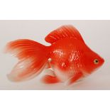 A Noritake Nippon Toki bone china goldfish, realistically modelled in red to orange glaze,