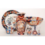 A collection of 19th Century and later Japanese Imari wares to include a scalloped edged or