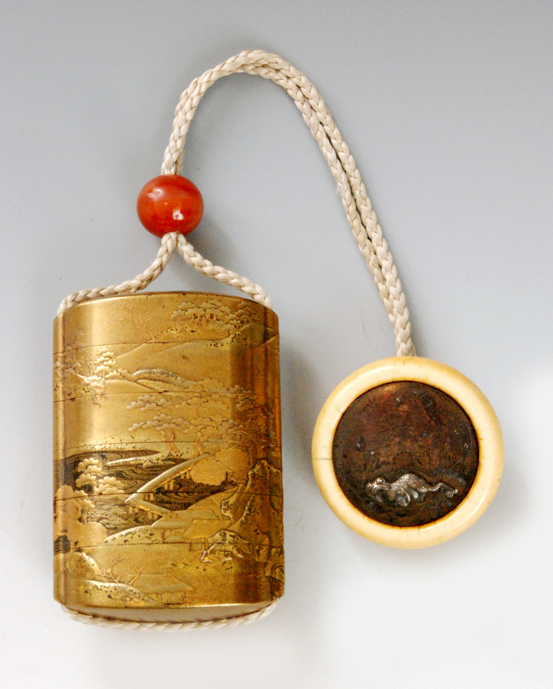 A mid 19th Century five case inro decorated in togidashi,