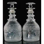 A pair of early 19th Century Anglo-Irish glass decanters circa 1820,