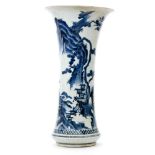 A Japanese Edo period early 18th Century Arita porcelain beaker vase circa 1700 under glaze