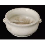 A Chinese Qing Dynasty Kangxi period Blanc de Chine porcelain censer of footed circular form with