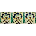 Minton Hollins - Three 19th Century 8in dust pressed tiles each decorated with a Persian design of