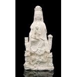 A Ching Dynasty 19th Century Chinese blanc de chine Guanyin, Avalokitesvara and Songei Niangniang,