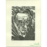 Harry Kernoff [Yeats (W.B.)] A fine black and white Portrait of W.B. Yeats, approx.
