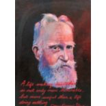 Michael Hawthorne A set of 6 attractive Profile Paintings of Irish Writers to include "Oscar