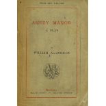 Allingham (William) Ashby Manor, A Play, 12mo L. (David Scott) 1882. First Edition, red & bl.
