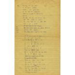 MacDonagh (Donagh) A sheet bearing manuscript drafts of two sections of his verse play 'Happy as