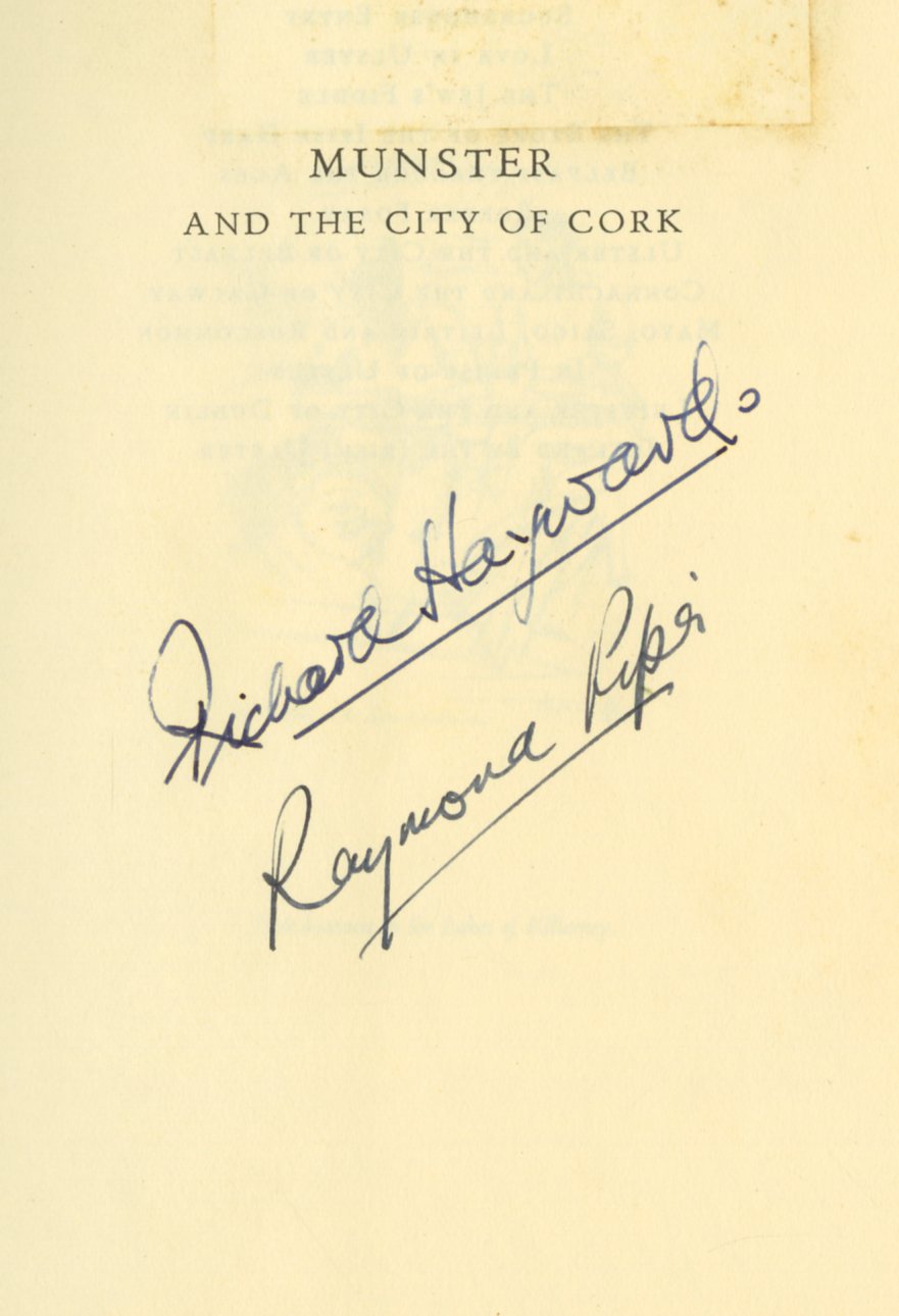 Hayward (Richard) Munster and the City of Cork, 8vo L. (Phoenix House) 1964, First Edn. - Bild 2 aus 2