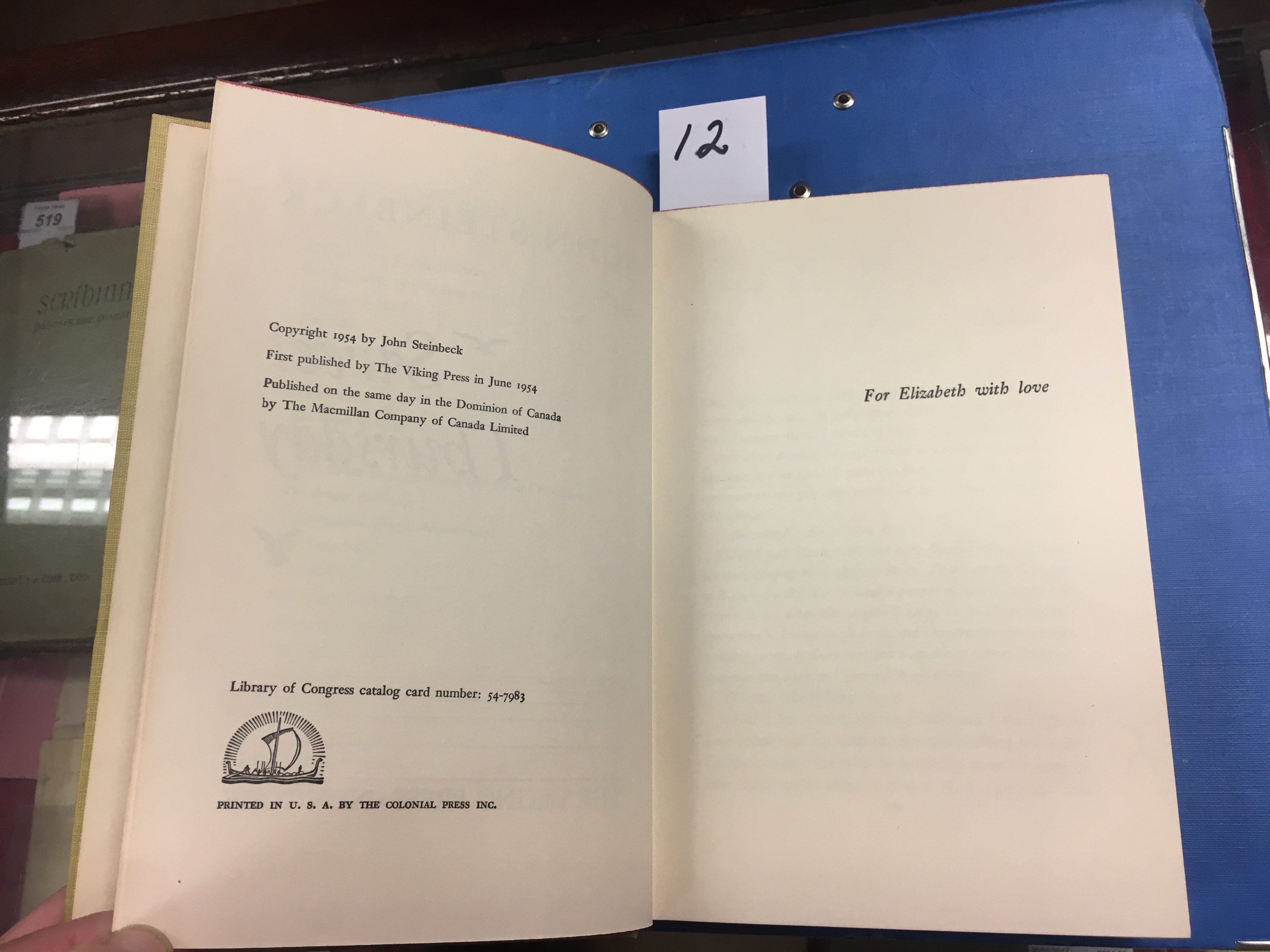 Steinbeck (John) Sweet Thursday, 8vo, N.Y. (The Viking Press) 1954, First Edn. hf. - Bild 11 aus 16