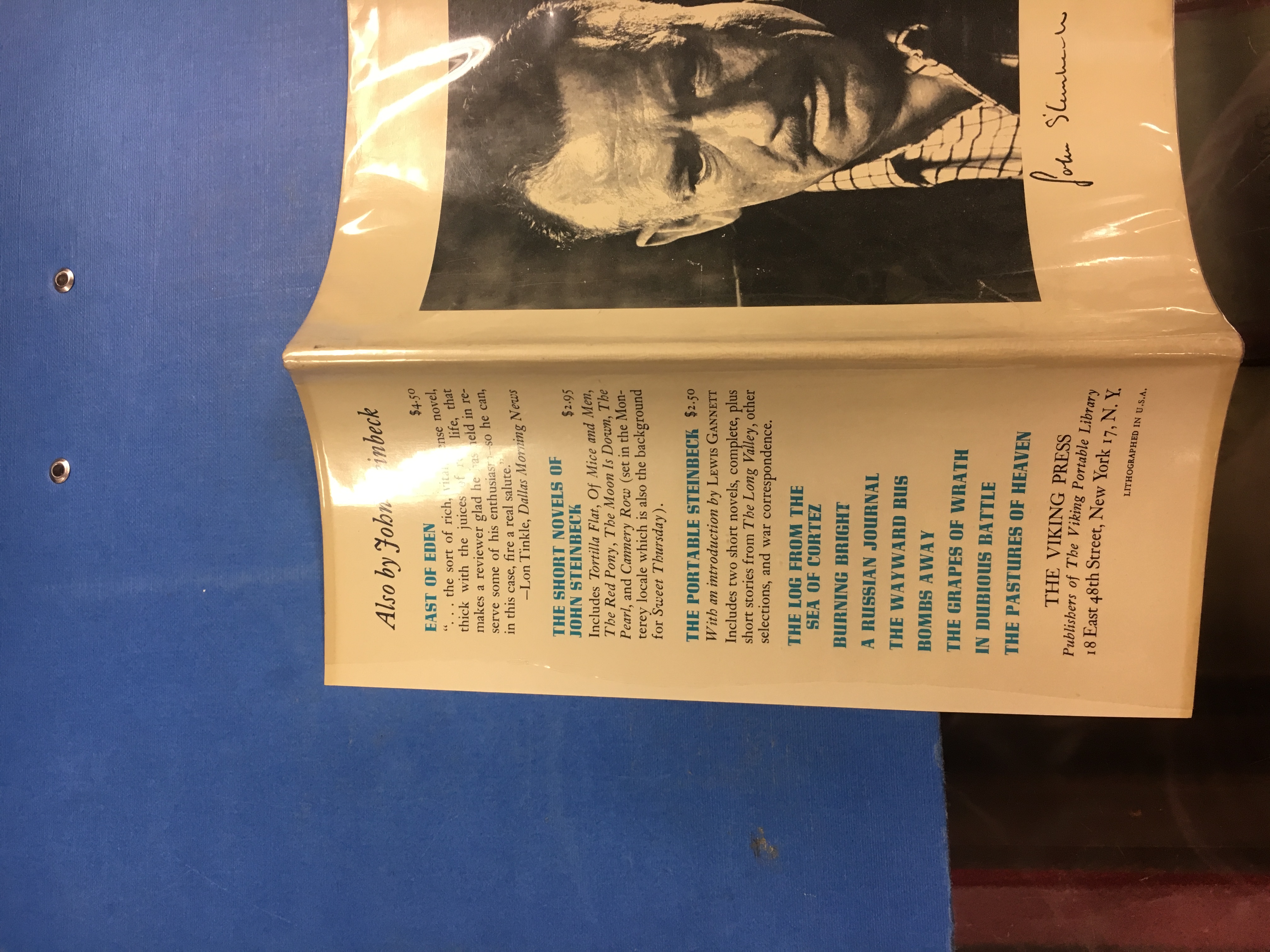 Steinbeck (John) Sweet Thursday, 8vo, N.Y. (The Viking Press) 1954, First Edn. hf. - Bild 4 aus 16