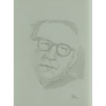 Wilhelm Fockersperger [Kavanagh] A good pencil Sketch of Patrick Kavanagh, Signed and dated 2014,