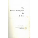 Wilde (Oscar) The Ballad of Reading Gaol, By C.3.3. Roy 8vo L. (L. Smithers) 1898. Fourth Edn.