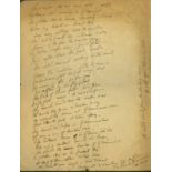 A Wicklow Emigrant's Poems Manuscript: A single sheet of good quality Notepaper,