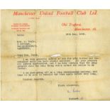 The Faith of Matt Busby Soccer: Manchester United: Busby (Sir Matt) A typed Autograph Letter