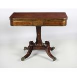 A fine Regency brass inlaid rosewood Card Table,
