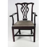 An early 19th Century Irish mahogany Carver Armchair,