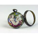 Enamels: A painted late 18th Century Verge Watch, by Vie, London,