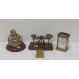 A small brass Carriage Clock,