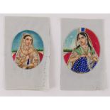 Mid-19th Century Indian School Miniatures: "The Favourite Wives of the late Visey of Delhi,