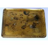 A 19th Century Japanese Meiji period gold lacquered Tray,