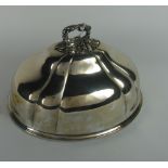 Two graduating 19th Century melon shaped plain silver plated Dish Covers.