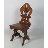 A 19th Century Irish oak Side or Hall Chair,