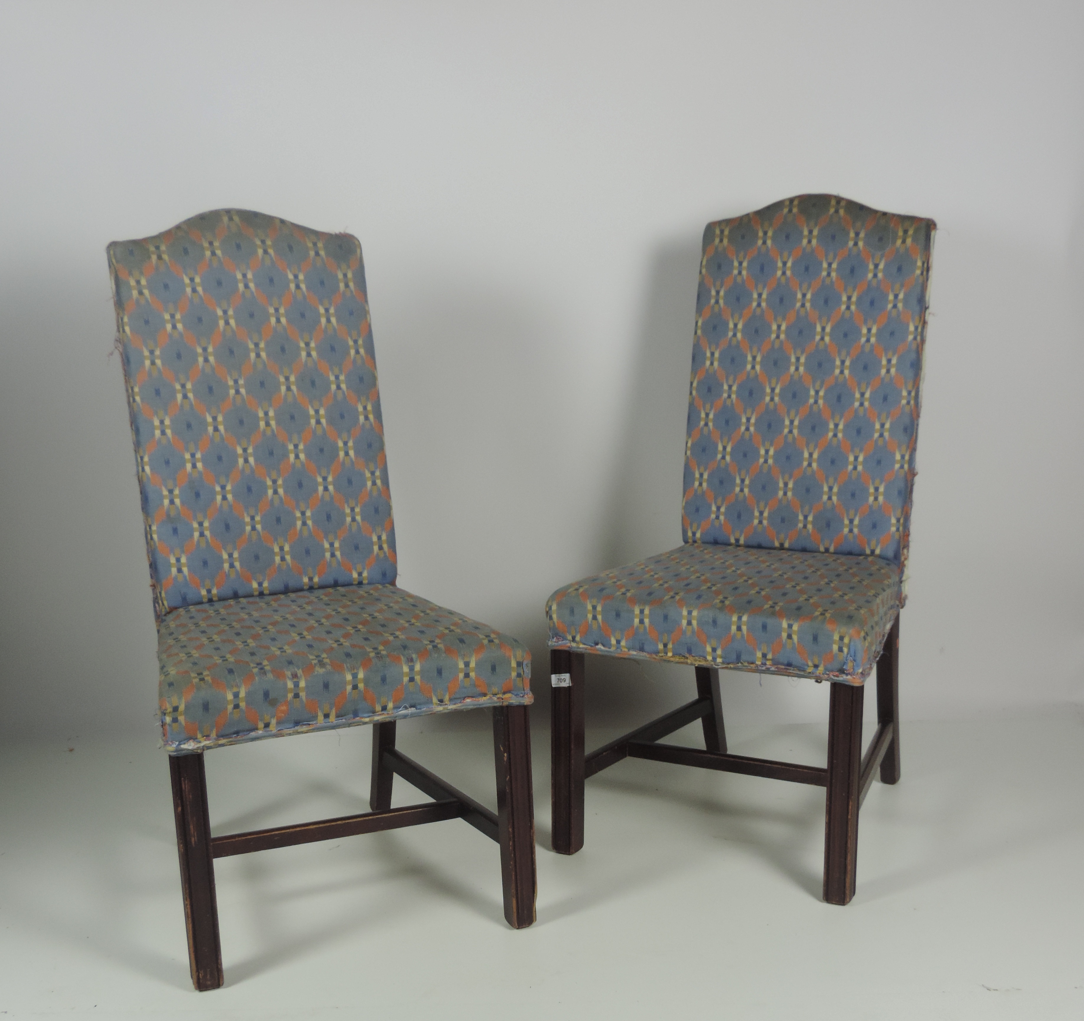 A set of 6 Georgian style stained wooden Dining Chairs, - Image 2 of 3