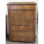 A 19th Century Biedermeier walnut Bureau Abbatant,