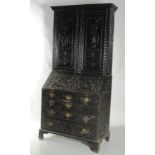 An unusual early 19th Century oak Bureau Bookcase,
