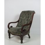 A Victorian mahogany Nursing Chair,