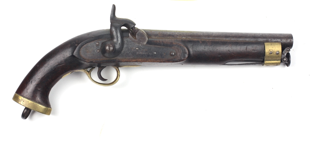 A good heavy Victorian Enfield 1844 Model Percussion Holster Pistol,