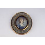 Early 19th Century Continental School Miniature: Fine oval portrait of a French Lady with low cut
