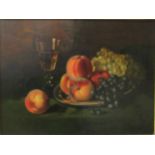 Saunders A late 19th Century Still Life of Fruit, O.O.C., indistinctly signed.