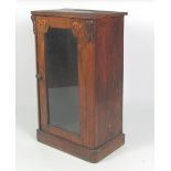 A late Victorian inlaid walnut Music Display Cabinet, with glazed door.