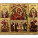 19th Century Russian School Icon: A large 19th Century rectangular Russian Icon,