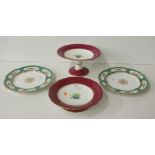 A good 16 piece late Victorian Dessert Service, with shaped rims and floral decorated panels,