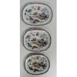 A suite of three attractive Ashworth Brothers graduating Meat Platters,