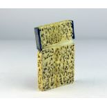 An extremely fine quality 19th Century Chinese ivory Card Case, profusely carved with figures etc.